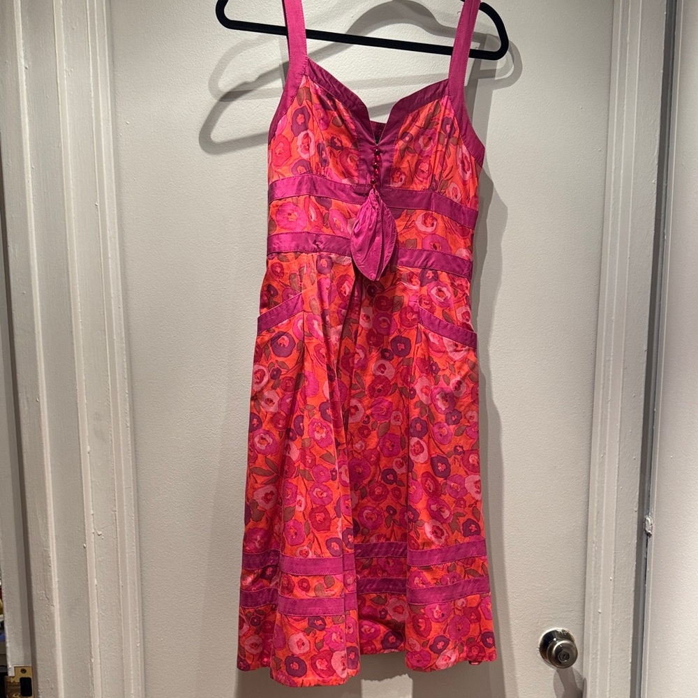 Bright Pink & Orange Floral Sundress